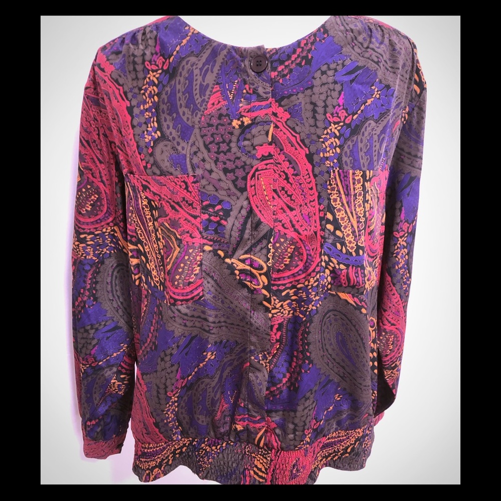 Alfred Dunner Multicolor Blouse w/ Pockets Size L